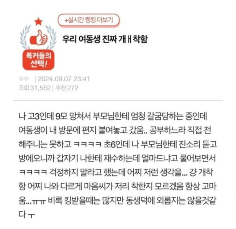 내 여동생 진짜 개 착함 | 인스티즈