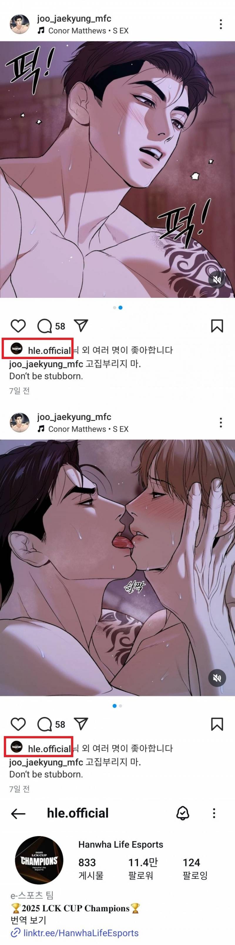 🚨현재 대참사난 한화 인스타 공계 (후방)🚨